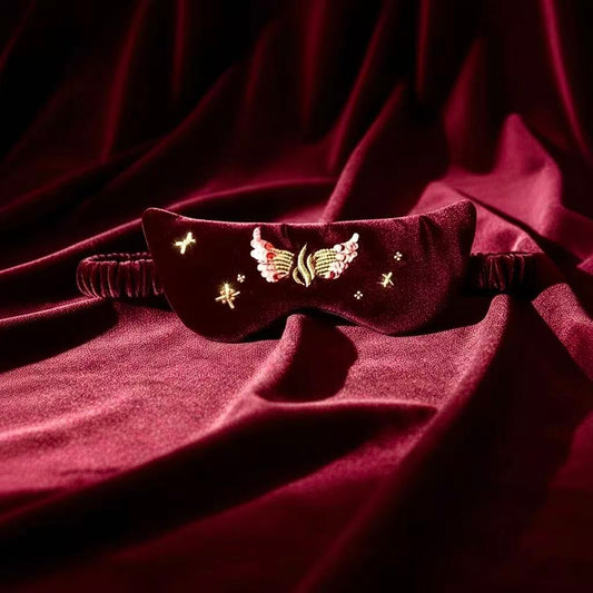 Angel Velvet Embroidered Sleep Mask - Limited Edition