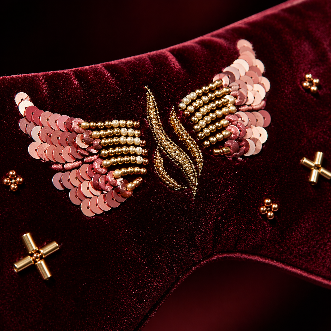 Angel's Wing Embroidered Velvet Ritual